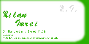 milan imrei business card